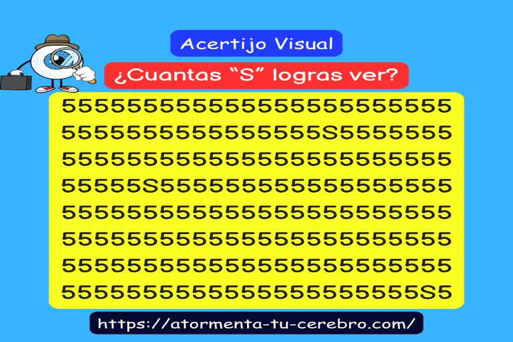 ¡Atrévete a Desafiar tu Percepción! ¿Podrás Encontrar las "S" Ocultas en este Laberinto Numérico?