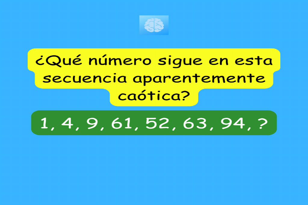 🧠 Reto matemático: ¿qué número sigue en esta secuencia? 1, 4, 9, 61, 52, 63, 94, ?